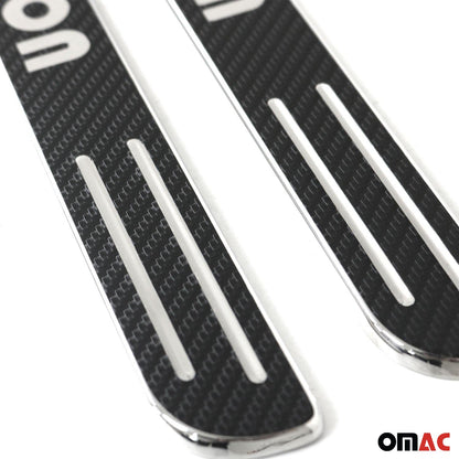 OMAC Genuine Carbon Fiber Door Sill Scuff Guard Cover 2 Pcs Fits Smart ForTwo U016541