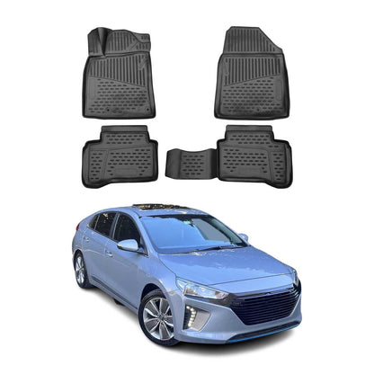 2017-2022 Hyundai Ioniq Hybrid PHEV Floor Mats Liners Full Set All Weather Black