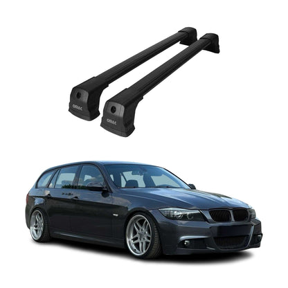 2004-2012 BMW 3 Series E90 Sedan E91 Touring Roof Rack Cross Bars Black