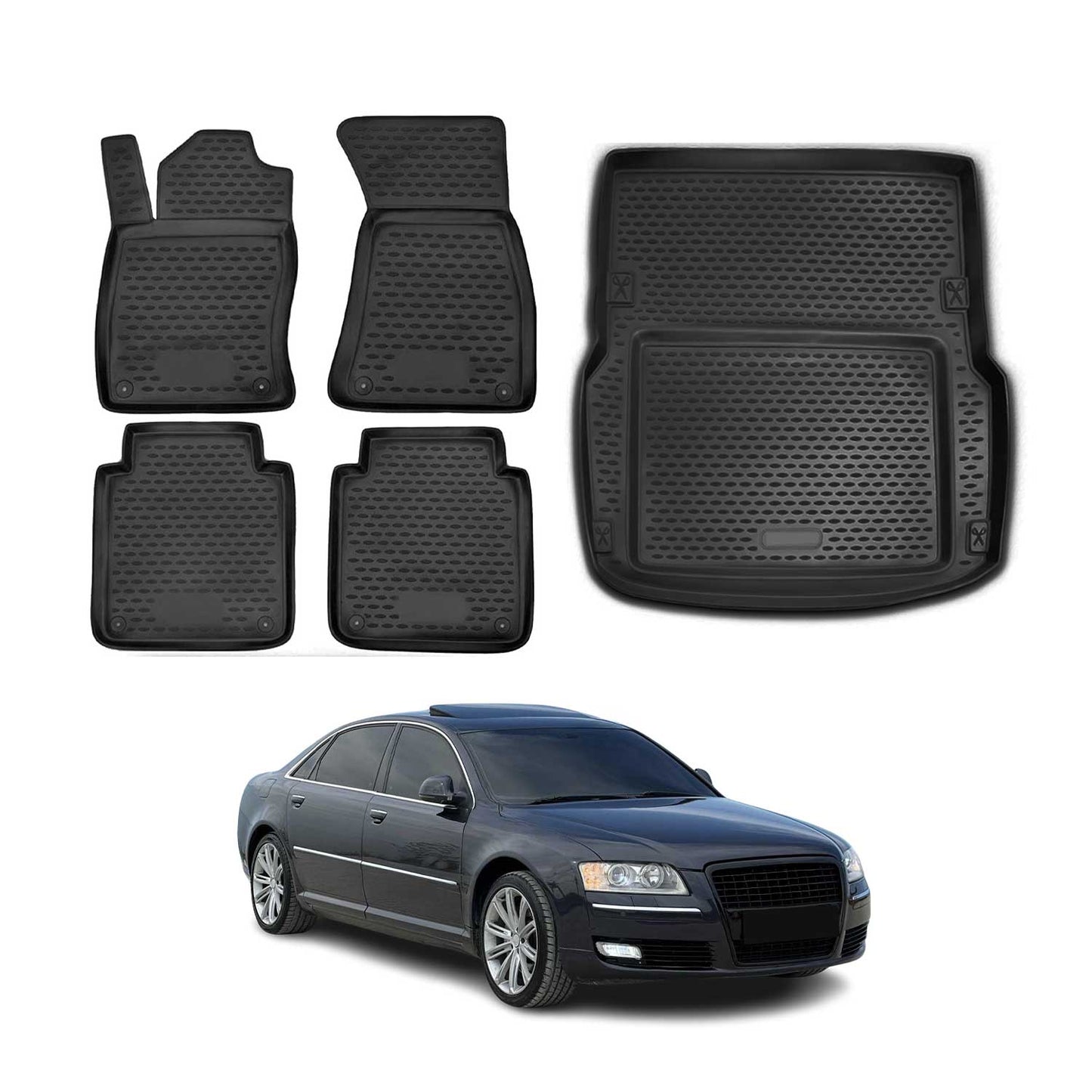 2002-2010 Audi A8 D3 Long Version Custom Floor Mats & Cargo Liners