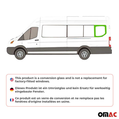 2015-2025 Ford Transit Window Glass Mid-High Roof Rear Left Side L3 Black