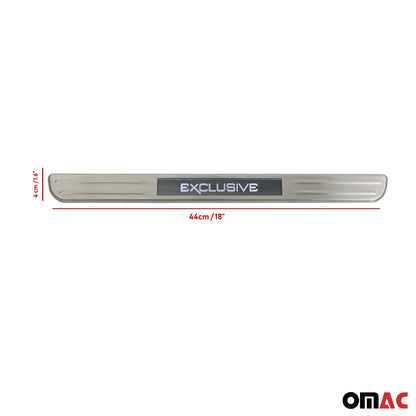 OMAC Door Sill Scuff Plate Illuminated for Volvo C70 Exclusive Steel Silver 2 Pcs U014557