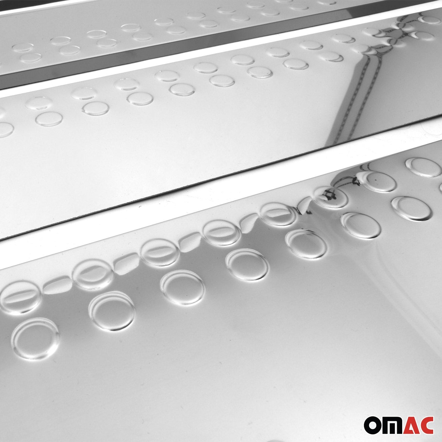 OMAC Door Sill Scuff Plate Scratch Protector for VW Eurovan 1993-2003 Steel Silver 2x K-7521092N