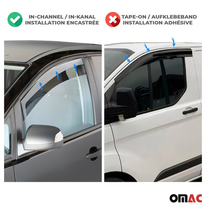 OMAC Window Visor Vent Rain Guard Deflector for Ford C-Max 2013-2017 Black Smoke 2Pcs 2609FR12.577
