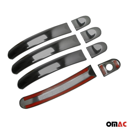 OMAC Car Door Handle Cover Protector for VW T5 Transporter 2003-2015 Dark 8 Pcs 7522044B