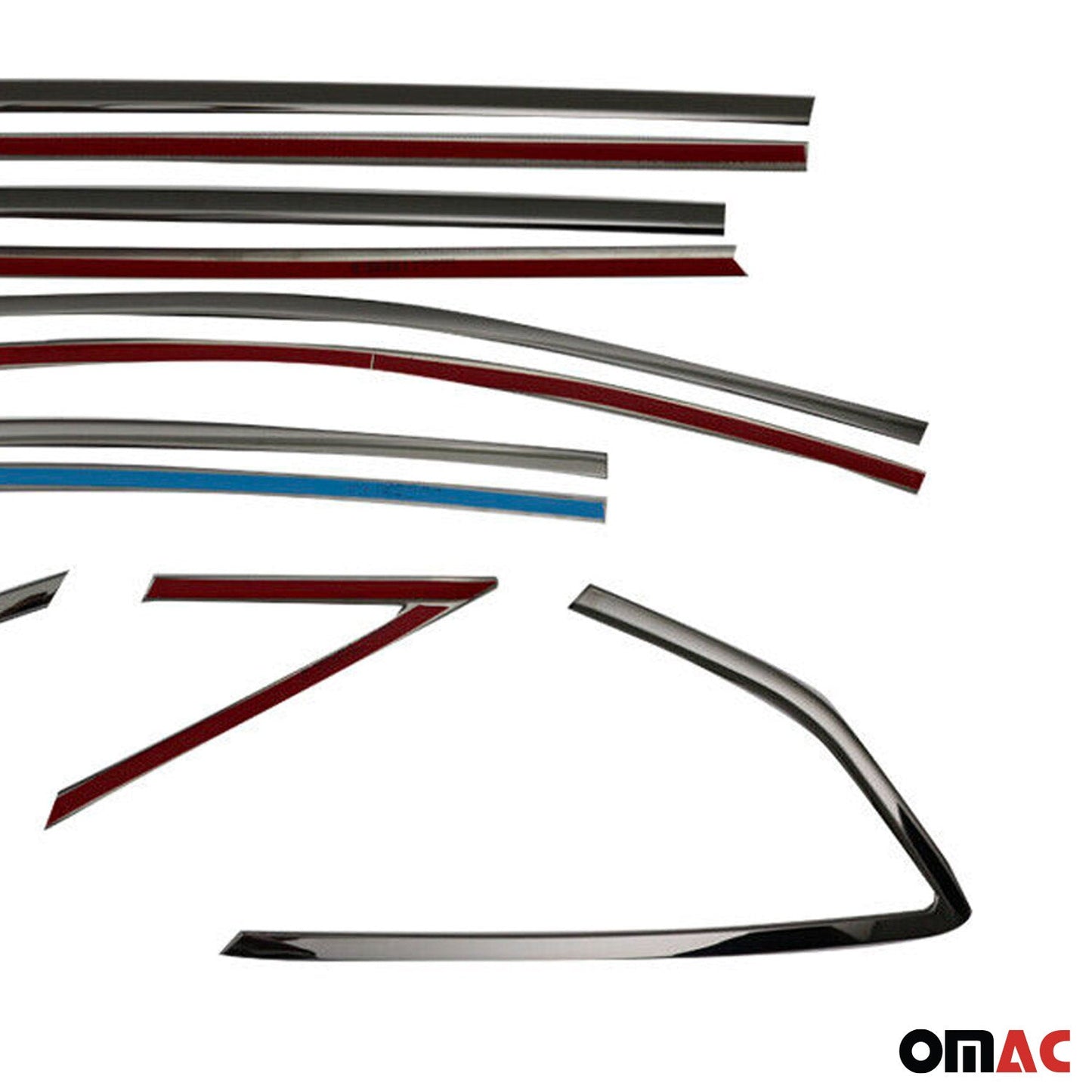 2012-2018 Ford Focus Hatchback Window Molding Trim Streamer Stainless Steel Dark 12Pcs