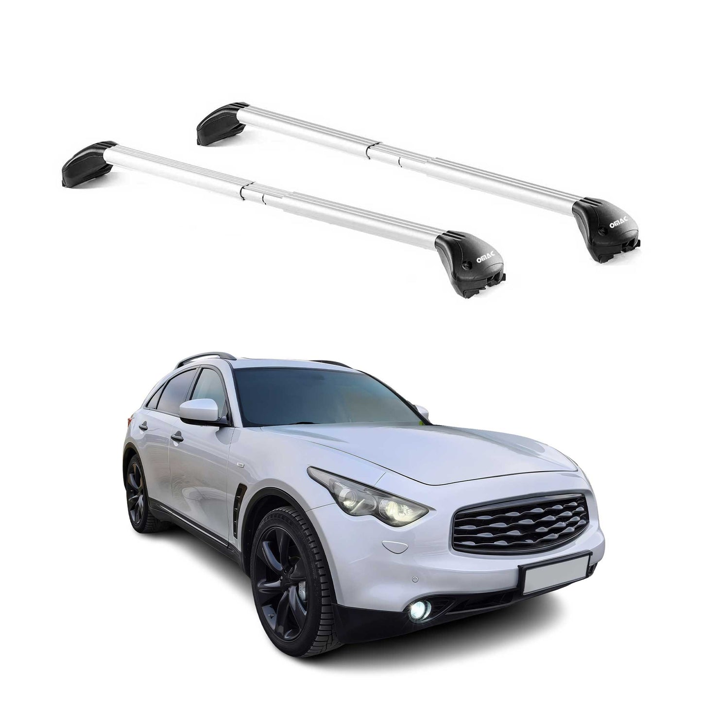 2009-2013 Infiniti FX50 Roof Rack Cross Bars Silver