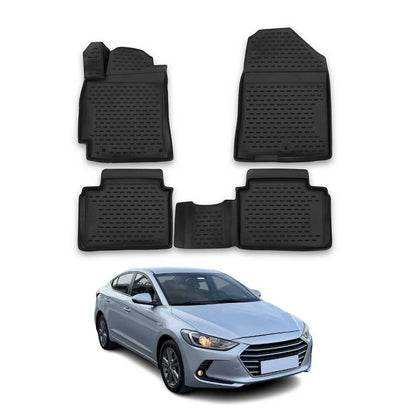 2017-2020 Hyundai Elantra Floor Mats Liners Full Set All Weather Black