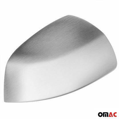 OMAC Side Mirror Cover Caps Fits Smart ForTwo 2007-2015 Brushed Steel Silver 2 Pcs 4751111T