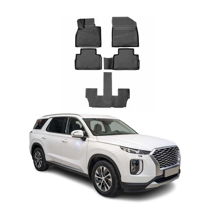 2020-2025 Hyundai Palisade Floor Mats Liners Full Set All Weather 7 Seats