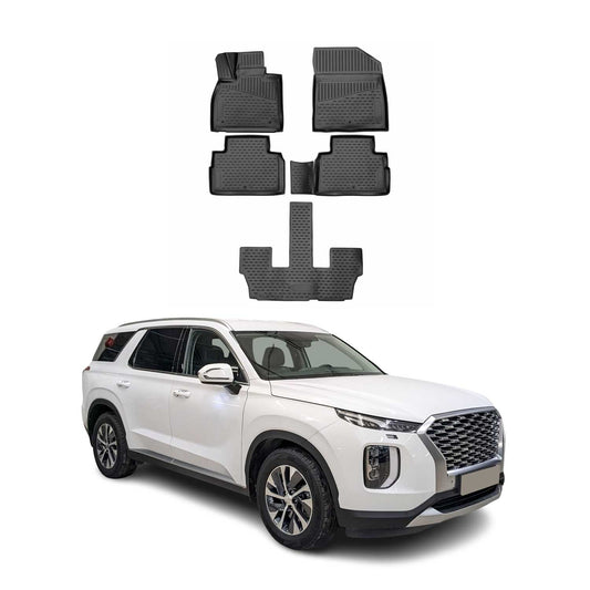 2020-2025 Hyundai Palisade Floor Mats Liners Full Set All Weather 7 Seats