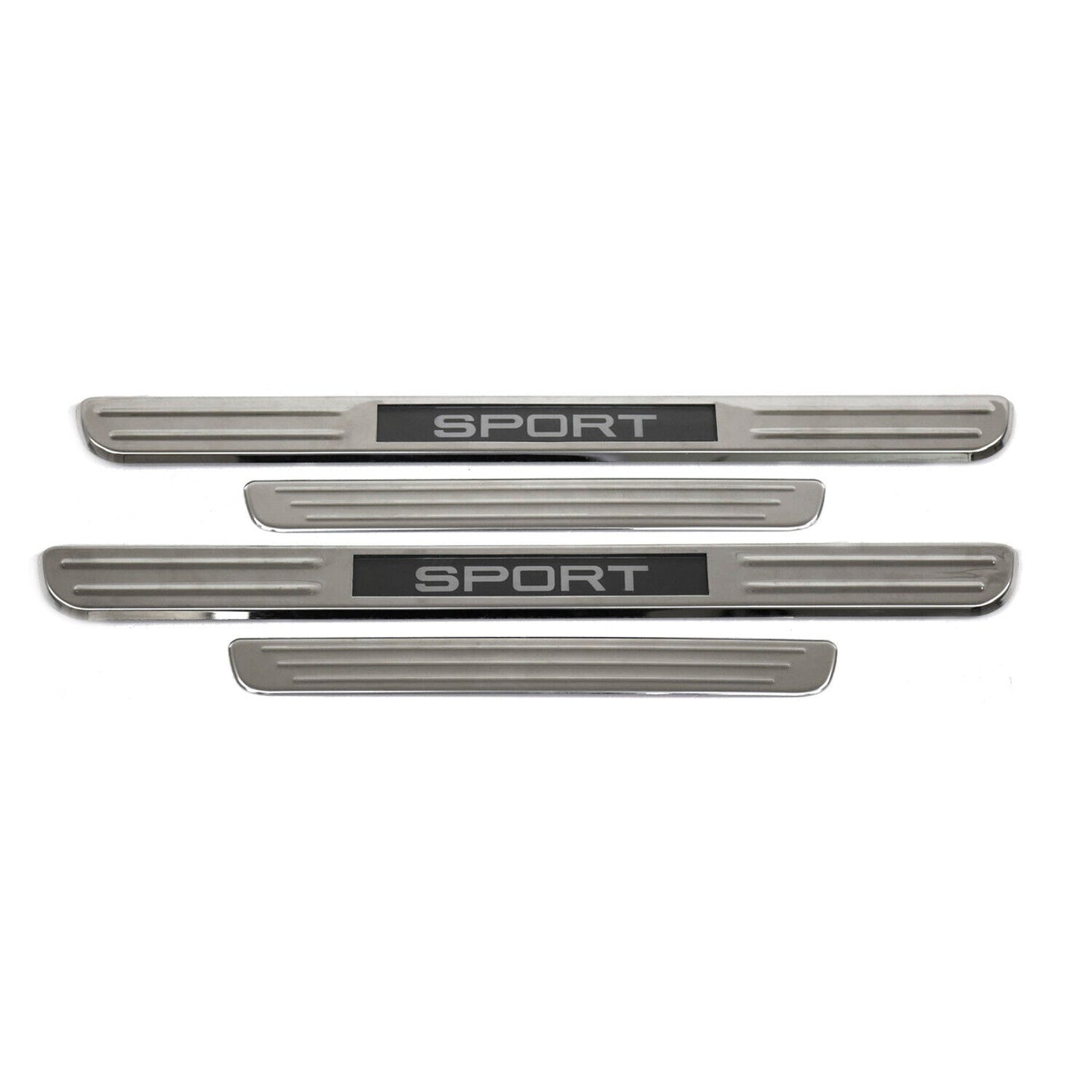 OMAC 18" Door Sill Cover For BMW 5 Series Chrome LED Sport Stainless Steel 4 Pcs U016219