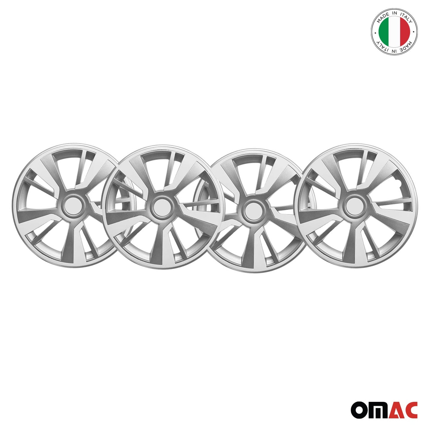 Twintone Hub Caps Wheel Cover 16" Grey & White Insert Full Set 4 pcs.
