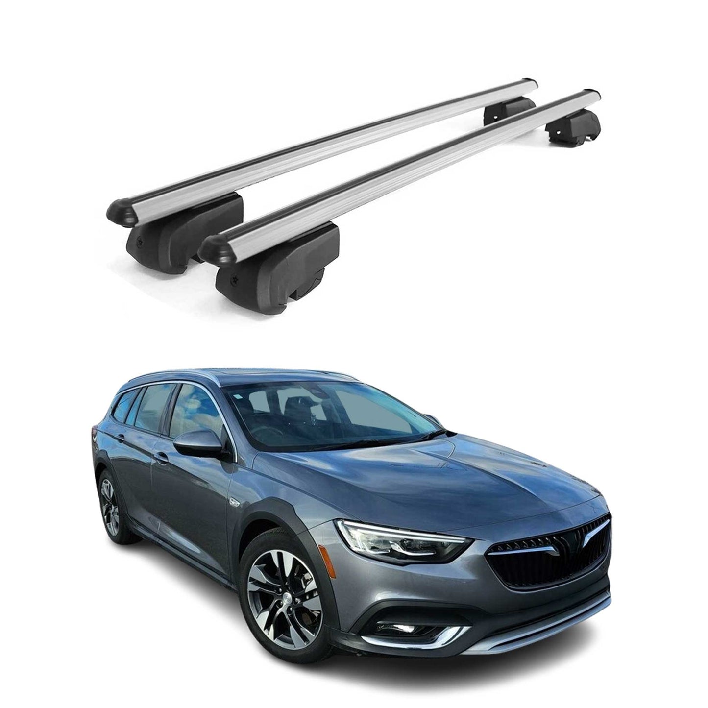 2018-2020 Buick Regal TourX Roof Rack Cross Bars Silver