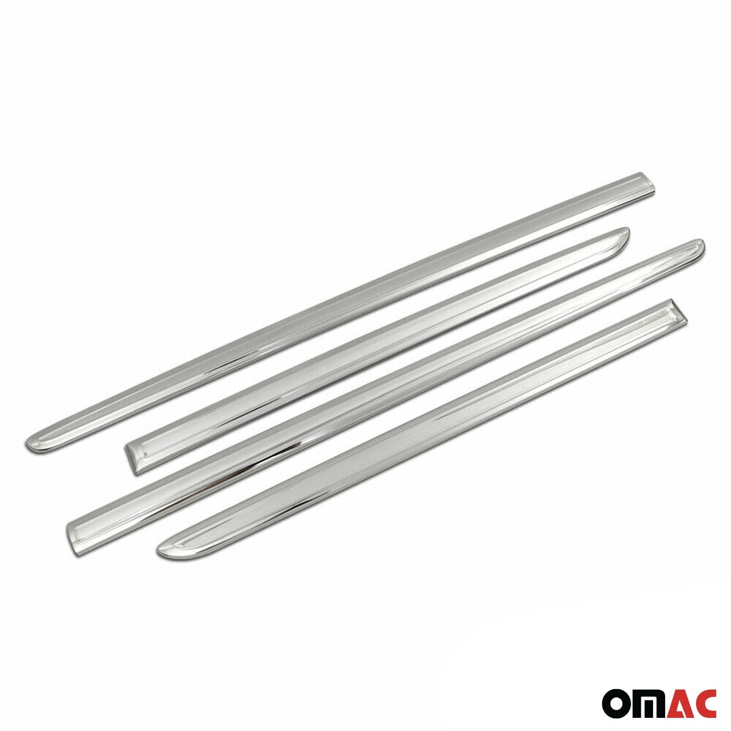 OMAC Side Door Molding Trim Skirt Garnish for VW Touran 2010-2015 Steel Silver 4 Pcs 7555131