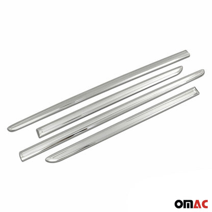 OMAC Side Door Molding Trim Skirt Garnish for VW Touran 2010-2015 Steel Silver 4 Pcs 7555131