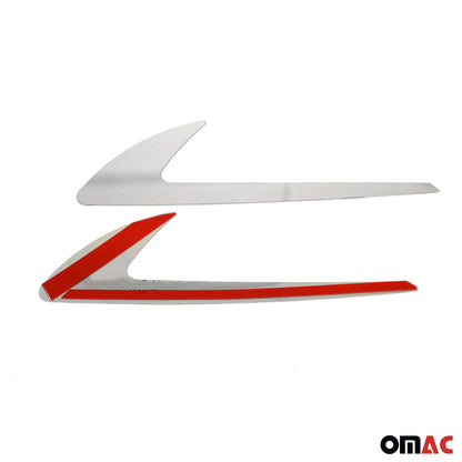 OMAC Side Door Molding Trim Decorative for Acura Stainless Steel Silver 2 Pcs U022332