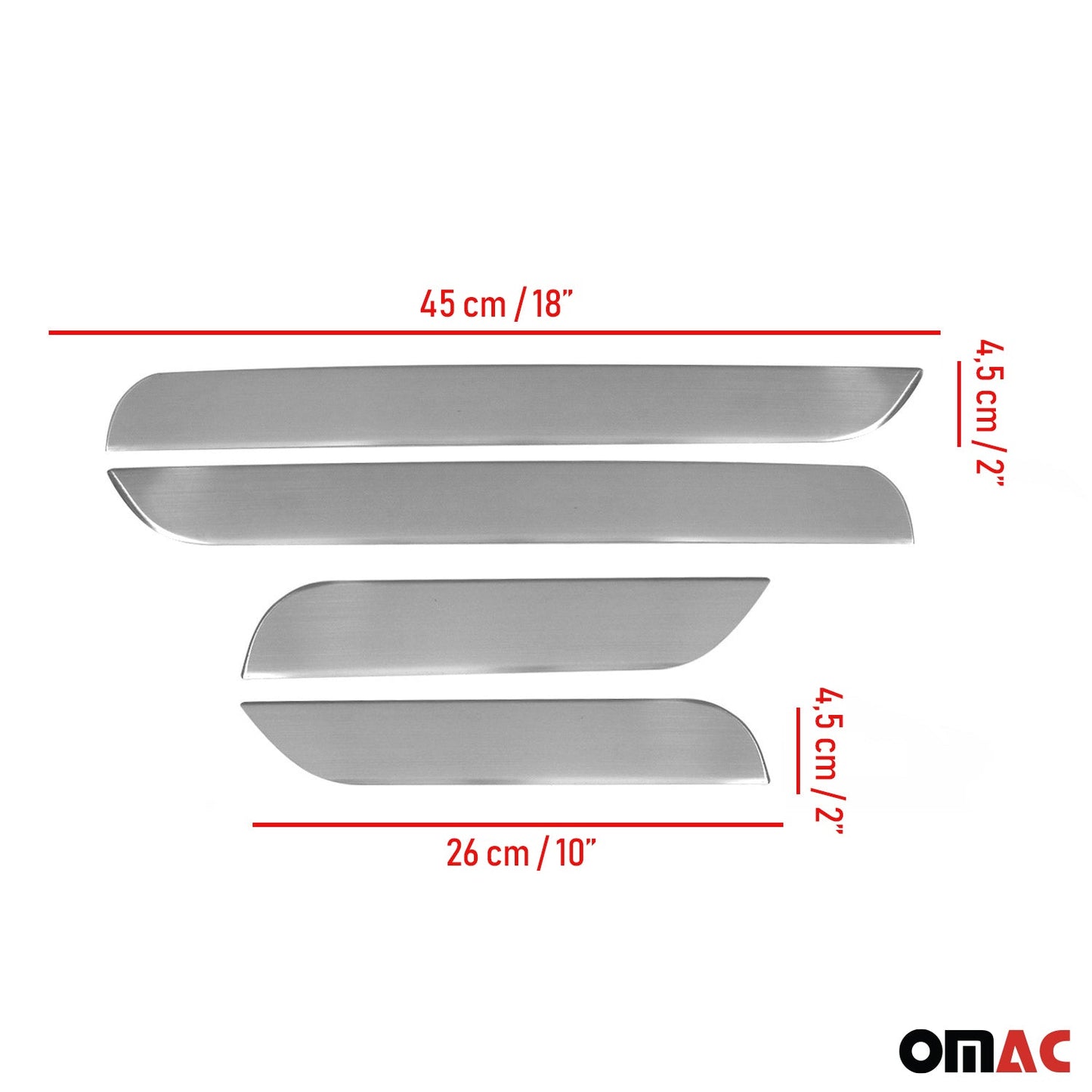 OMAC Chrome Door Sill Cover Scuff Plate 4 Pcs S. Steel Fits Citroen C3 2002-2009 1502091N