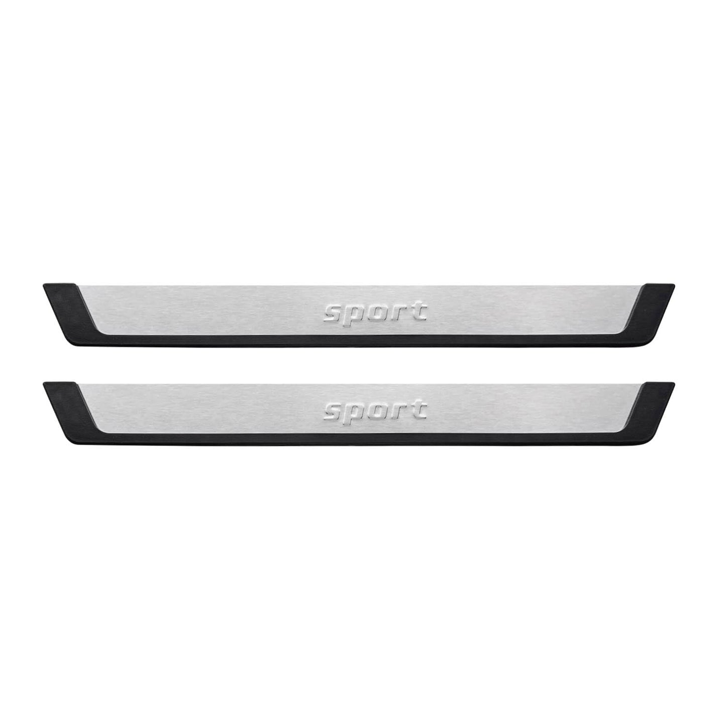 OMAC Door Sill Scuff Plate Scratch Protector for Toyota Tacoma Sport Steel Silver 2x U021627