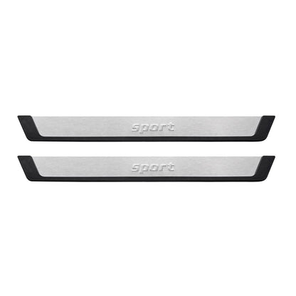 OMAC Door Sill Scuff Plate Scratch Protector for Toyota Tacoma Sport Steel Silver 2x U021627