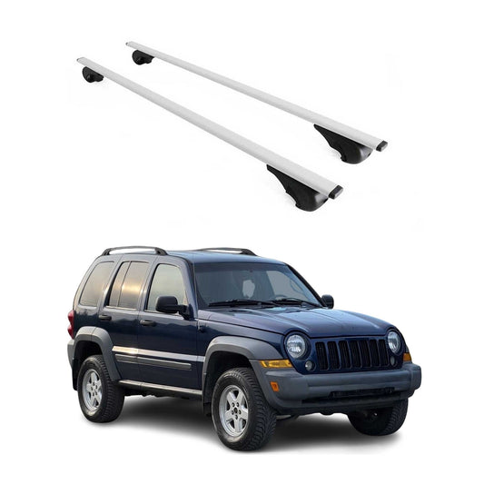 2002-2007 Jeep Liberty Roof Rack Cross Bars Silver