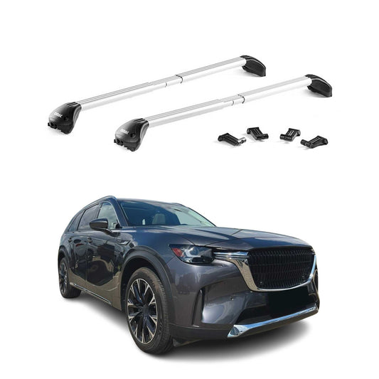 2024-2025 Mazda CX-90 Roof Rack Cross Bars Luggage Carrier Alu Silver 2x