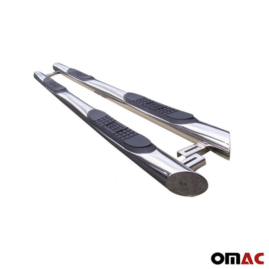 OMAC Steel Nerf Bars Side Step Running Boards fits Audi Q7 2007-2015 Silver 2Pcs 1109996P