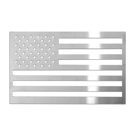 OMAC US American Flag Brushed Chrome Decal Car Sticker Emblem Steel for RAM 1500 U020257