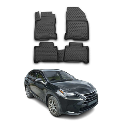 2015-2017 Lexus NX200t Floor Mats Liners Full Set All Weather Black