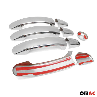 OMAC Car Door Handle Cover Protector for Ford Transit 2015-2024 Steel Chrome 8 Pcs U018936