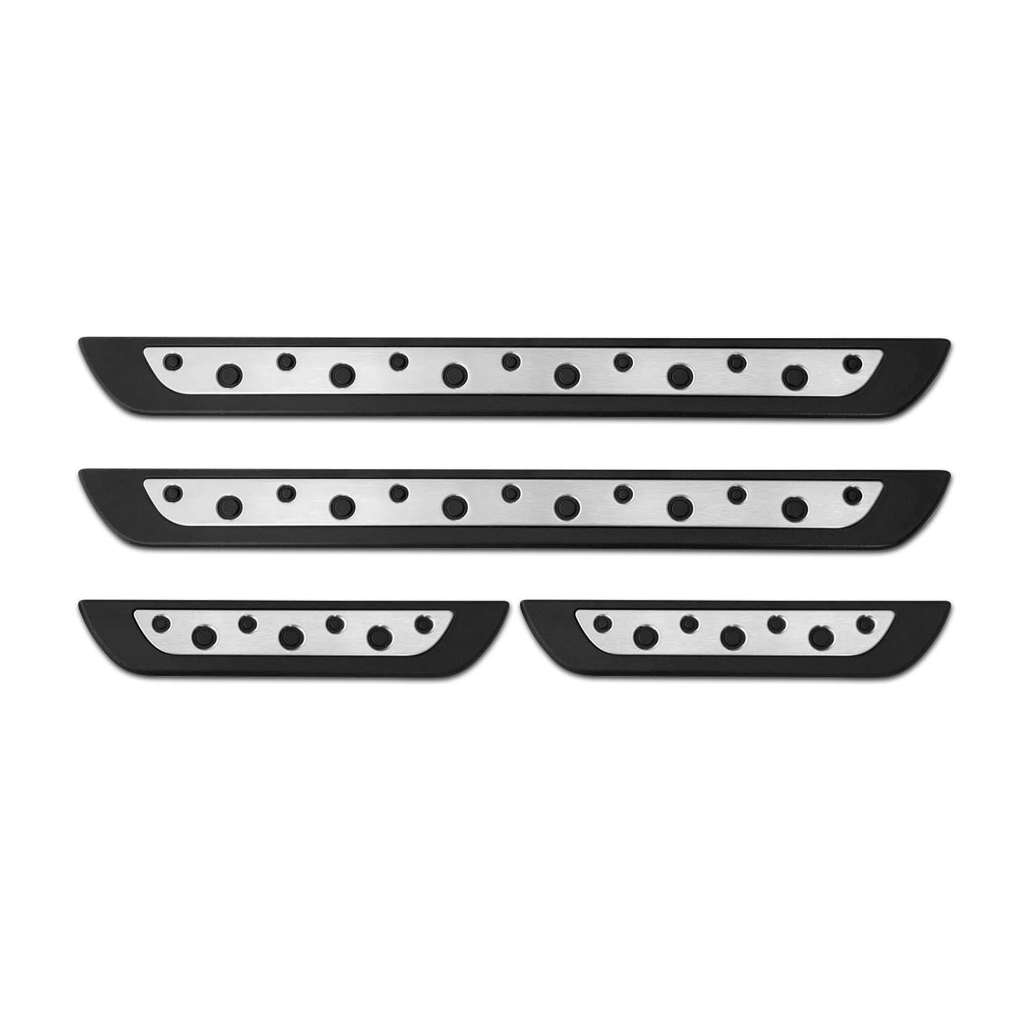 OMAC Door Sill Scuff Plate Scratch Protector for Toyota Steel Silver 4 Pcs U022286