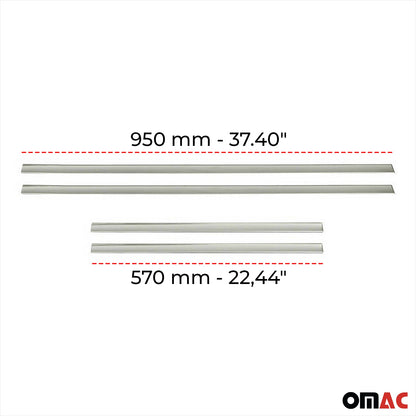 OMAC Universal Chrome Side Door Streamer Guard S.Steel Silver 4 Pcs. 96095-57