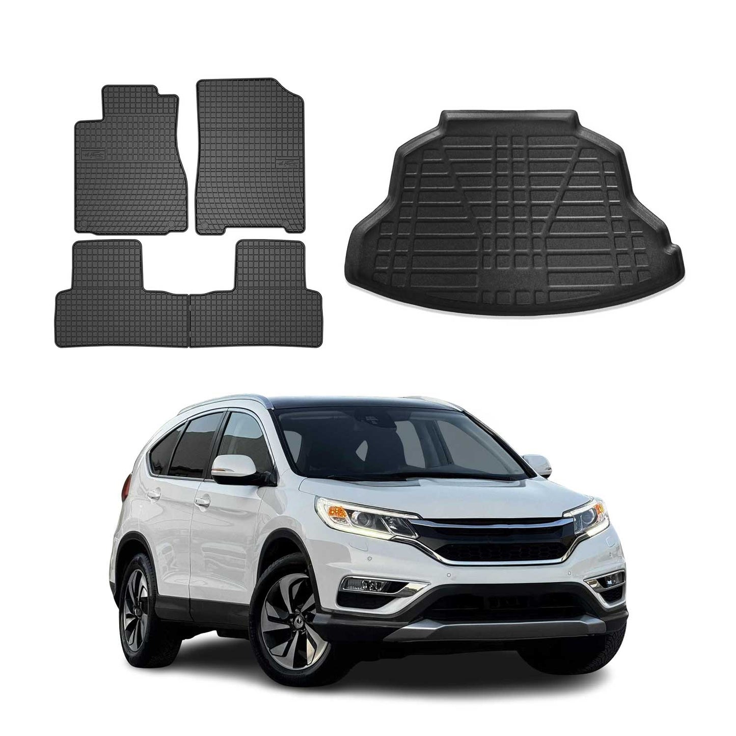 2012-2016 Honda CR-V Floor Mats & Cargo Liner Full Set All Weather Black