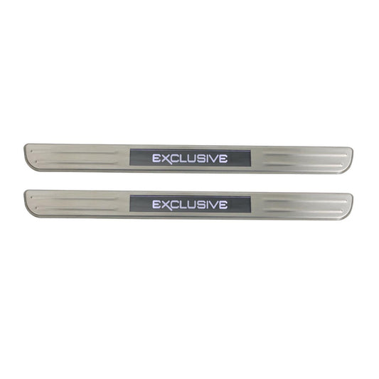 OMAC Door Sill Scuff Plate Illuminated for Toyota Solara Exclusive Steel Silver 2 Pcs U014556