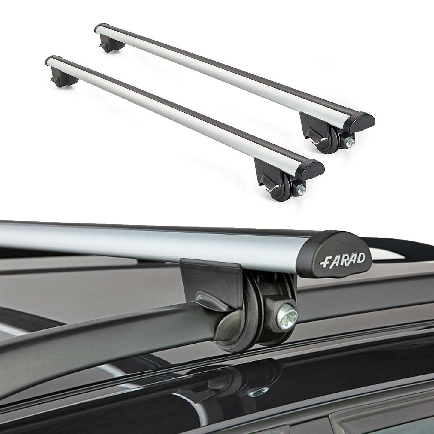 2006-2014 Fiat Sedici Roof Rack Cross Bars Silver