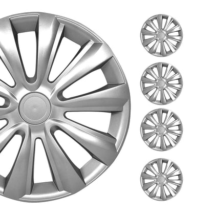 OMAC 16 Inch Wheel Covers Hubcaps for Jaguar Silver Gray Gloss G002340