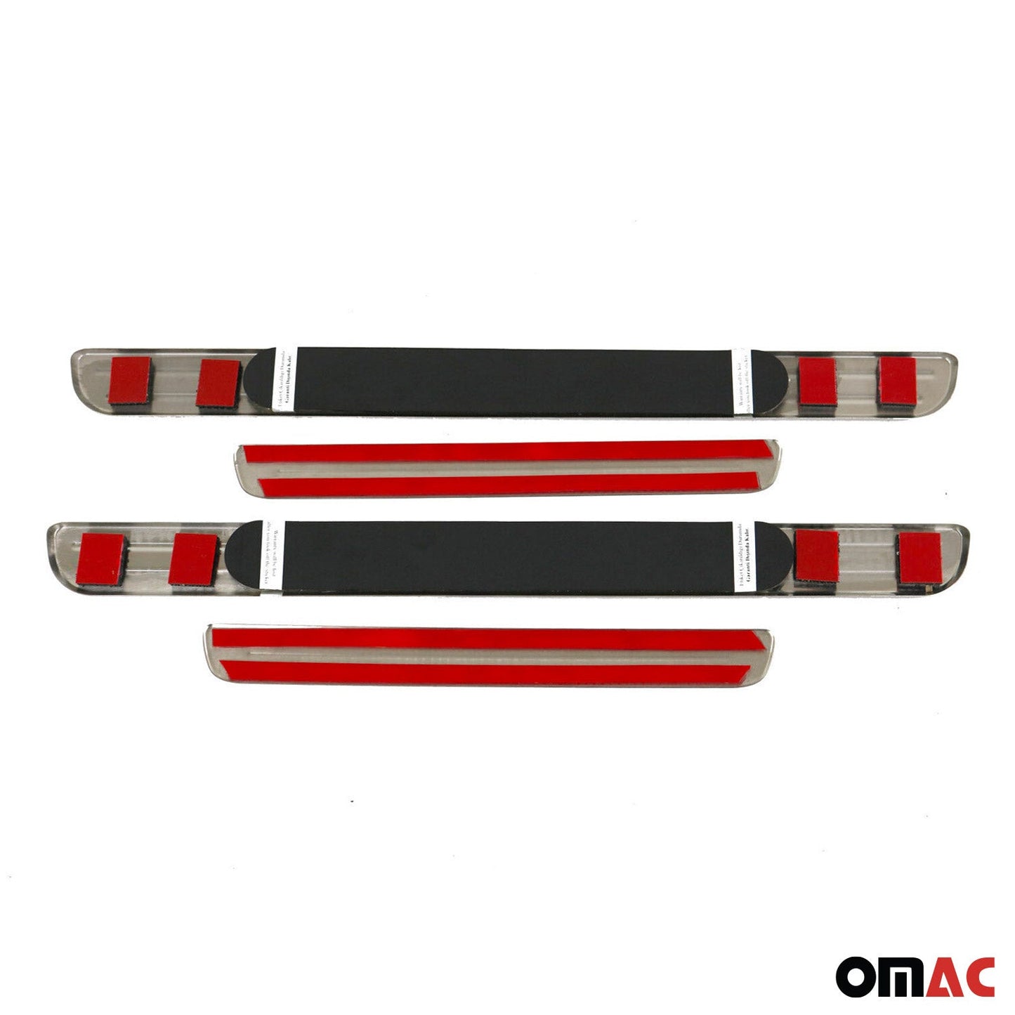 OMAC Door Sill Scuff Plate Illuminated for Chevrolet Express Sport Steel Silver 4 Pcs U016659