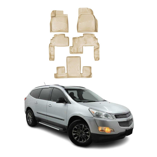 2009-2017 Chevrolet Traverse Floor Mats Liners Full Set All Weather Beige