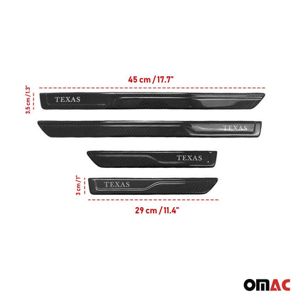 OMAC Door Sill Scuff Plate Scratch Protector for Saturn Carbon Fiber Black 4 Pcs U028289