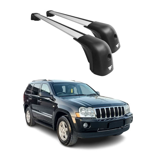 2005-2010 Jeep Grand Cherokee Roof Racks Cross Bars Silver