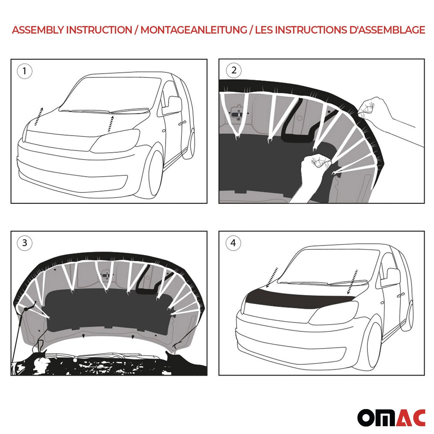 OMAC Front Hood Cover Mask Bonnet Bra Protector Fits Audi A4 B7 Avant 2005-2009 U003252