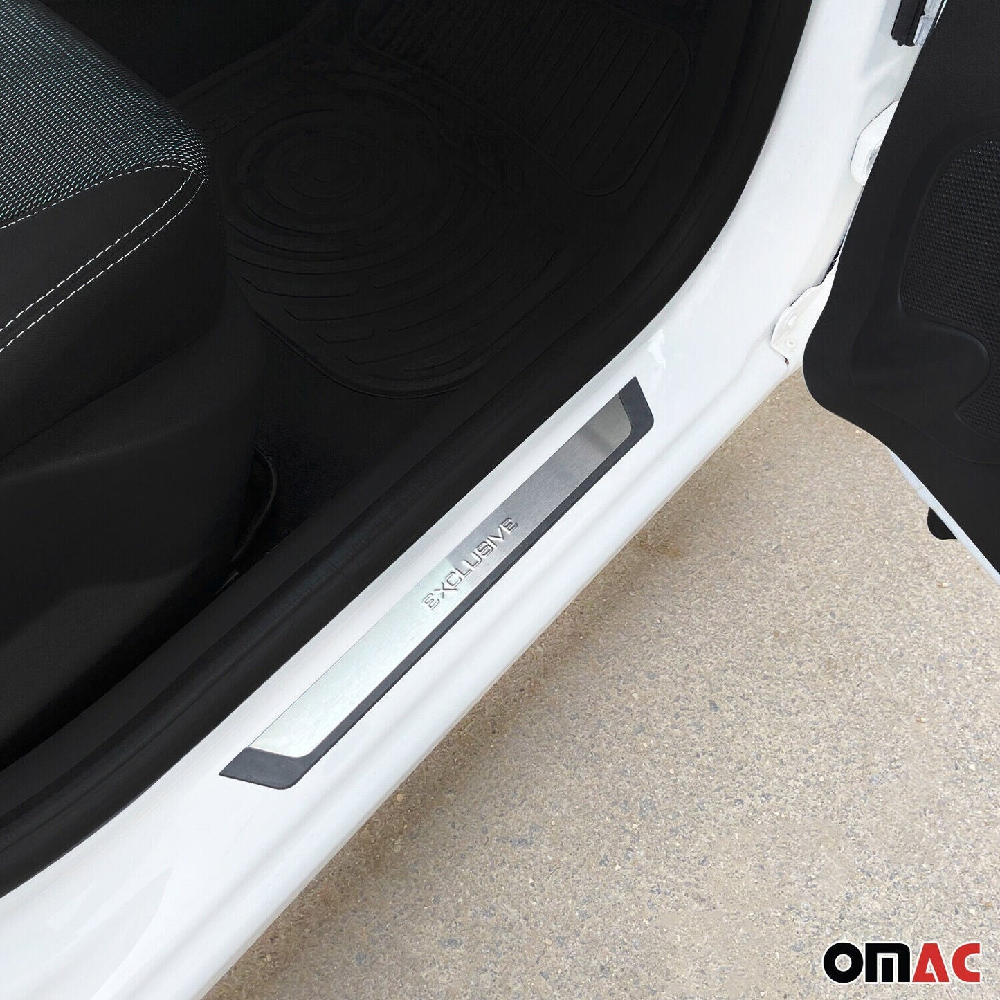 2014-2020 Fiat 500L Door Sill Scuff Plate Scratch Protector Exclusive Brushed Stainless Steel 4Pcs