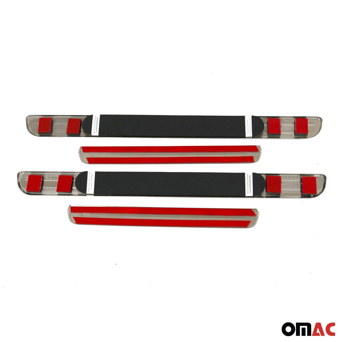 OMAC Door Sill Scuff Plate Illuminated for Audi Q3 Q5 Sport Steel Silver 4 Pcs U016216