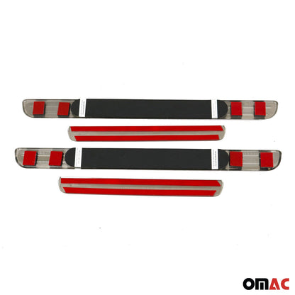 OMAC Door Sill Scuff Plate Illuminated for Audi Q3 Q5 Sport Steel Silver 4 Pcs U016216