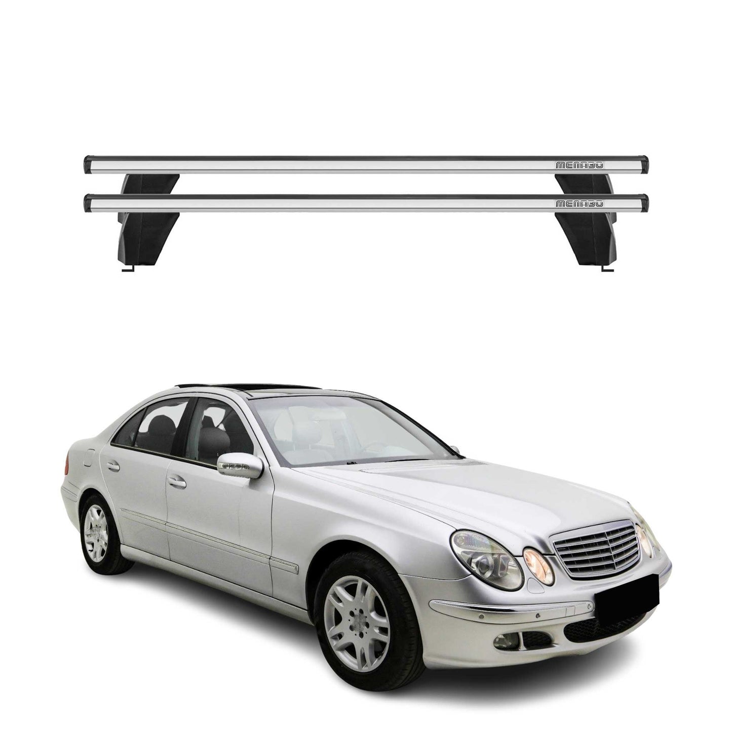 2004-2009 Mercedes E Class W211 Sedan Roof Rack Cross Bars Silver