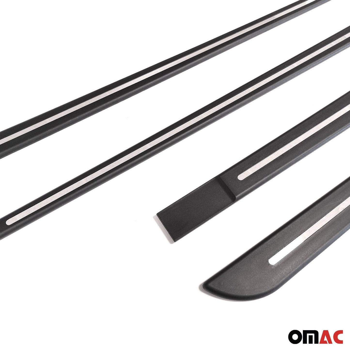 OMAC Side Door Molding Trim Skirt Garnish for Nissan Steel Silver 4 Pcs U021894