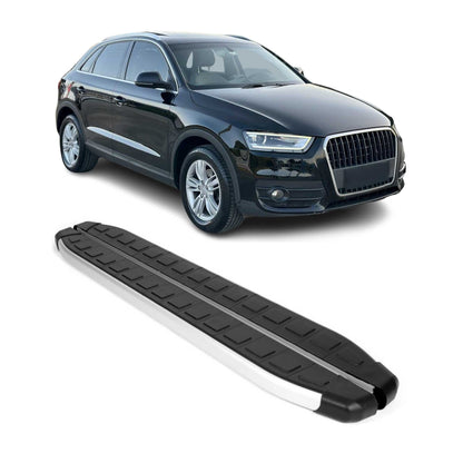 2013-2018 Audi Q3 / Q3 Quattro Running Boards Side Steps Silver & Black