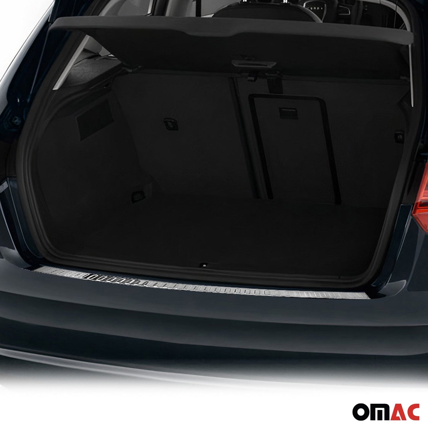 OMAC Rear Bumper Sill Cover Guard for Audi A3 Quattro Sportback 2008-13 Steel Silver 1101093