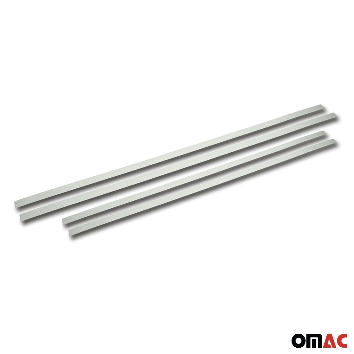 OMAC Side Door Molding Trim for RAM 1500 2012-2018 Crew Cab Steel Silver 4x U003651