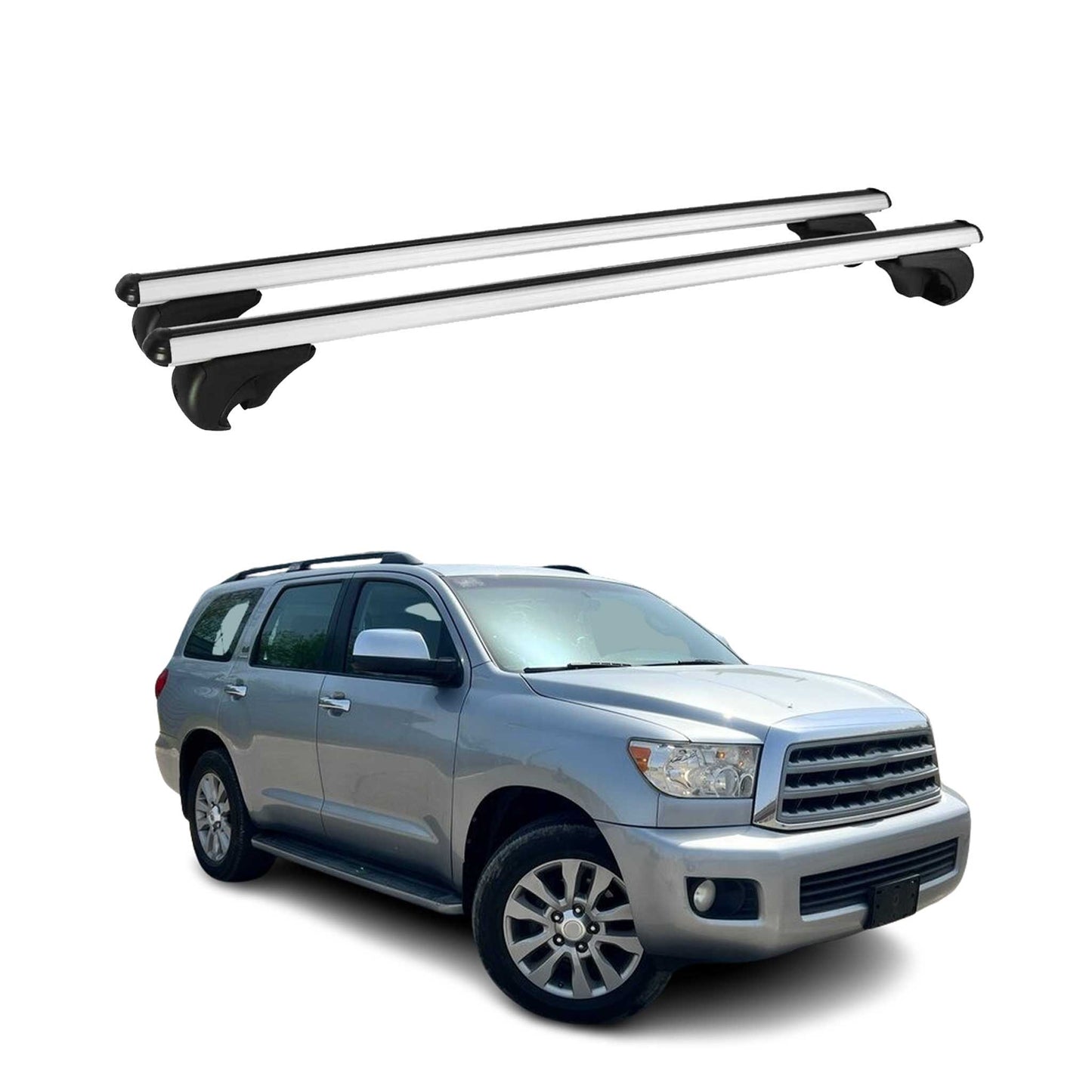 2008-2018 Toyota Sequoia Roof Rack Cross Bars Silver